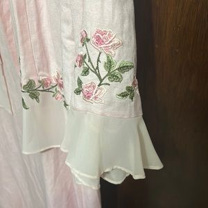 Soft pink linen dress - 2 pc. Sleeves aline dress with jacket.